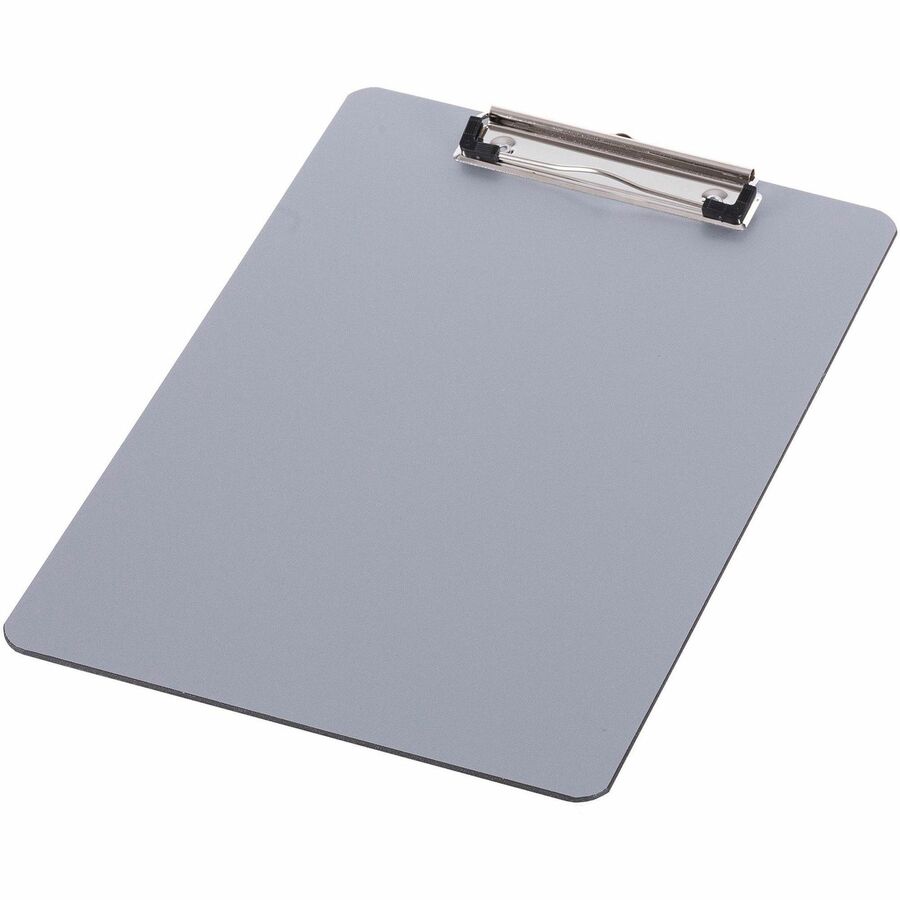 Business Source Plastic Clipboard - 8 1/2" x 11" Sheet Size - Plastic - Silver - 1 Each