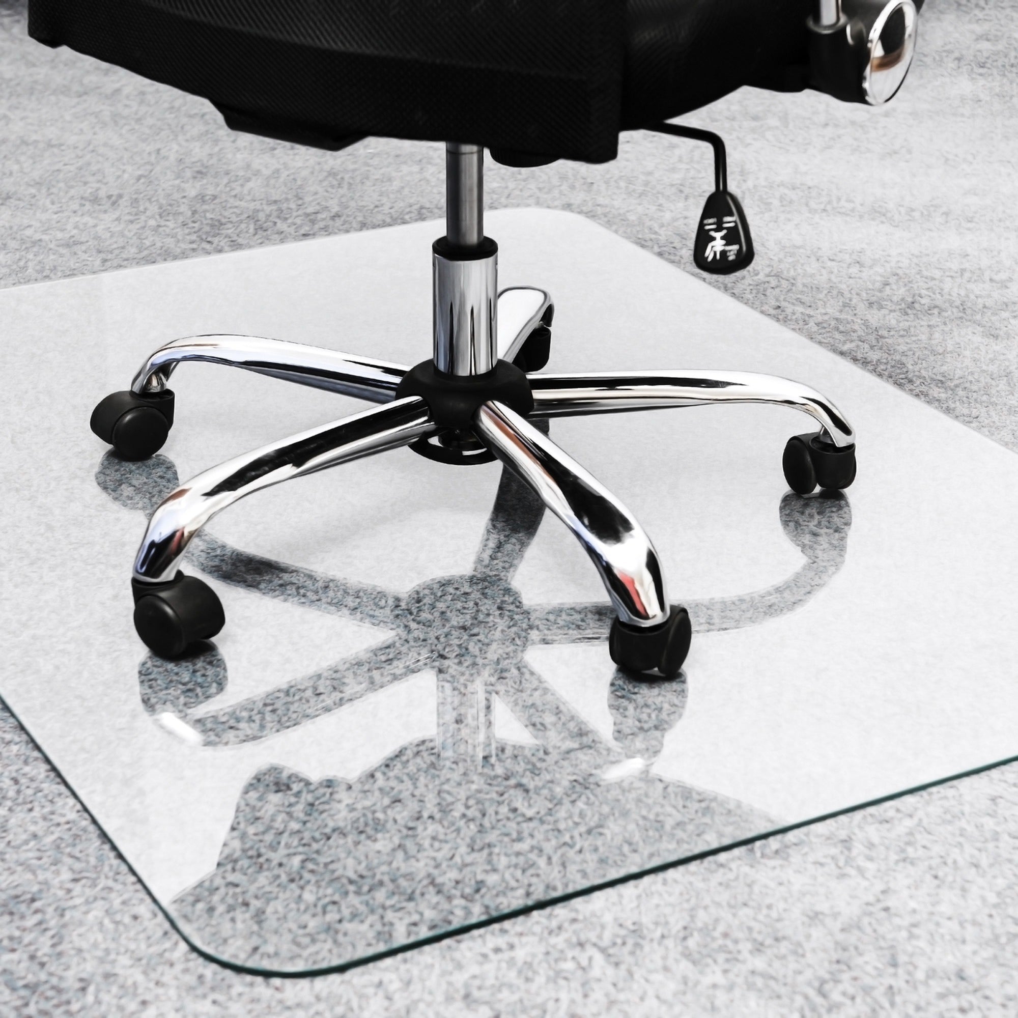 Floortex Heavy-Duty Glass Chair Mat for Hard Floors & Carpets - 48" x 60"
