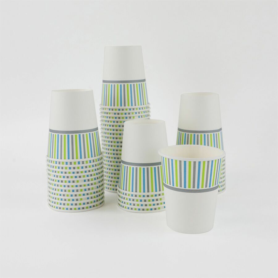Genuine Joe 12 oz Hot Beverage Cups - 12 fl oz - Assorted - Paper - Hot Chocolate, Cappuccino, Tea, Coffee, Beverage - 50 / Pack