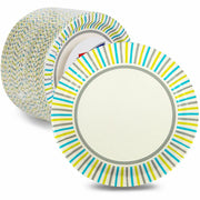 Genuine Joe 7" Printed Paper Plates - Disposable - 7" Diameter - Assorted - 125 / Pack