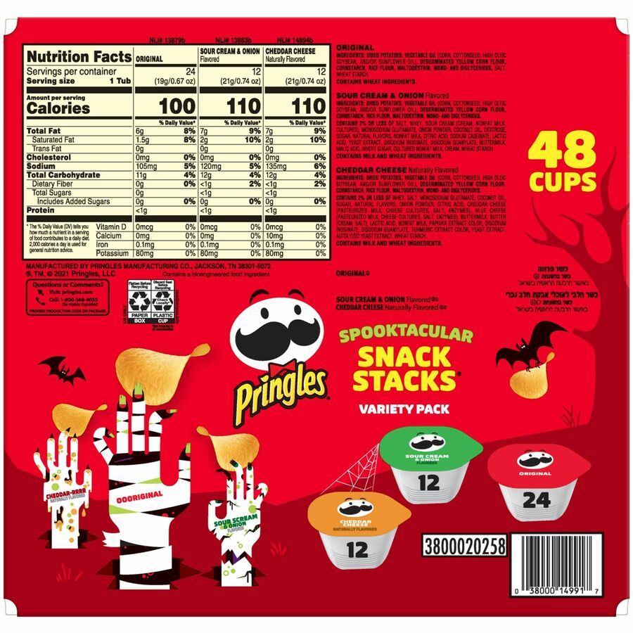 Cheddar Cheese, Original, Sour Cream & Onion/ - 1 Carton