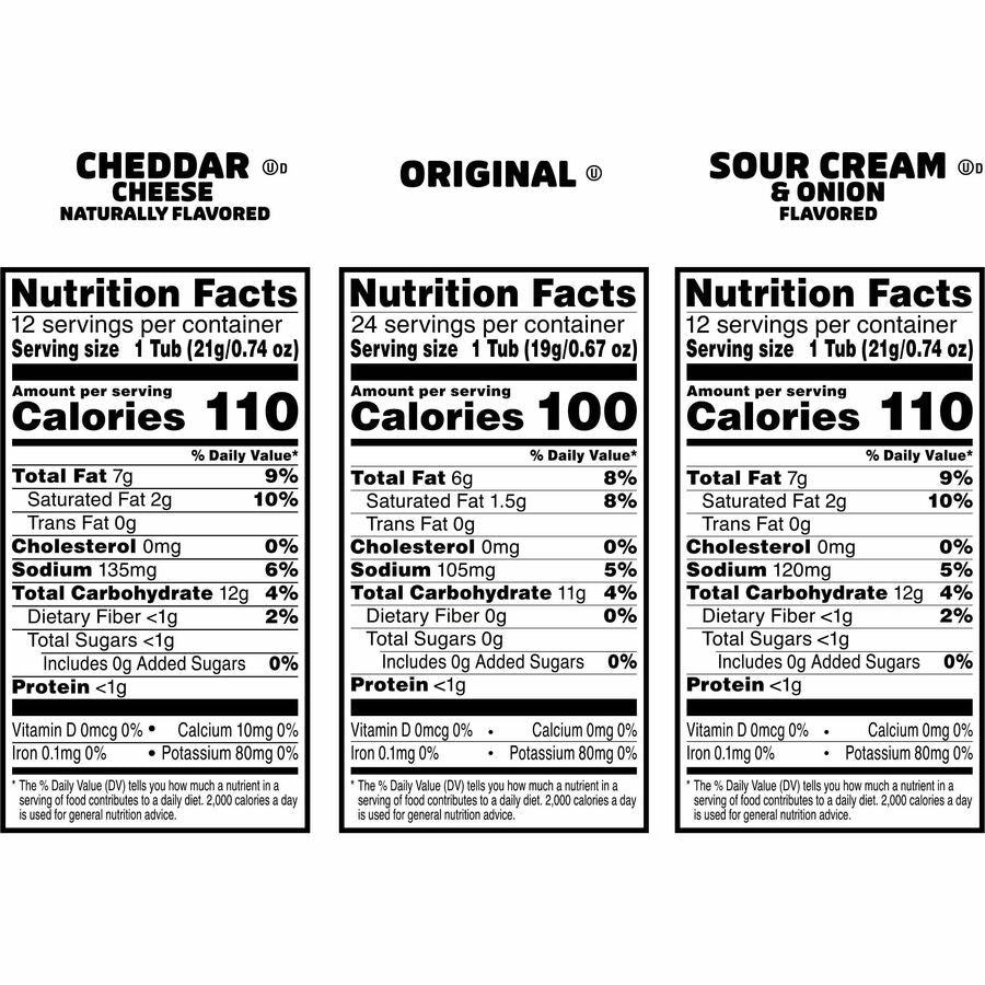 Cheddar Cheese, Original, Sour Cream & Onion/ - 1 Carton