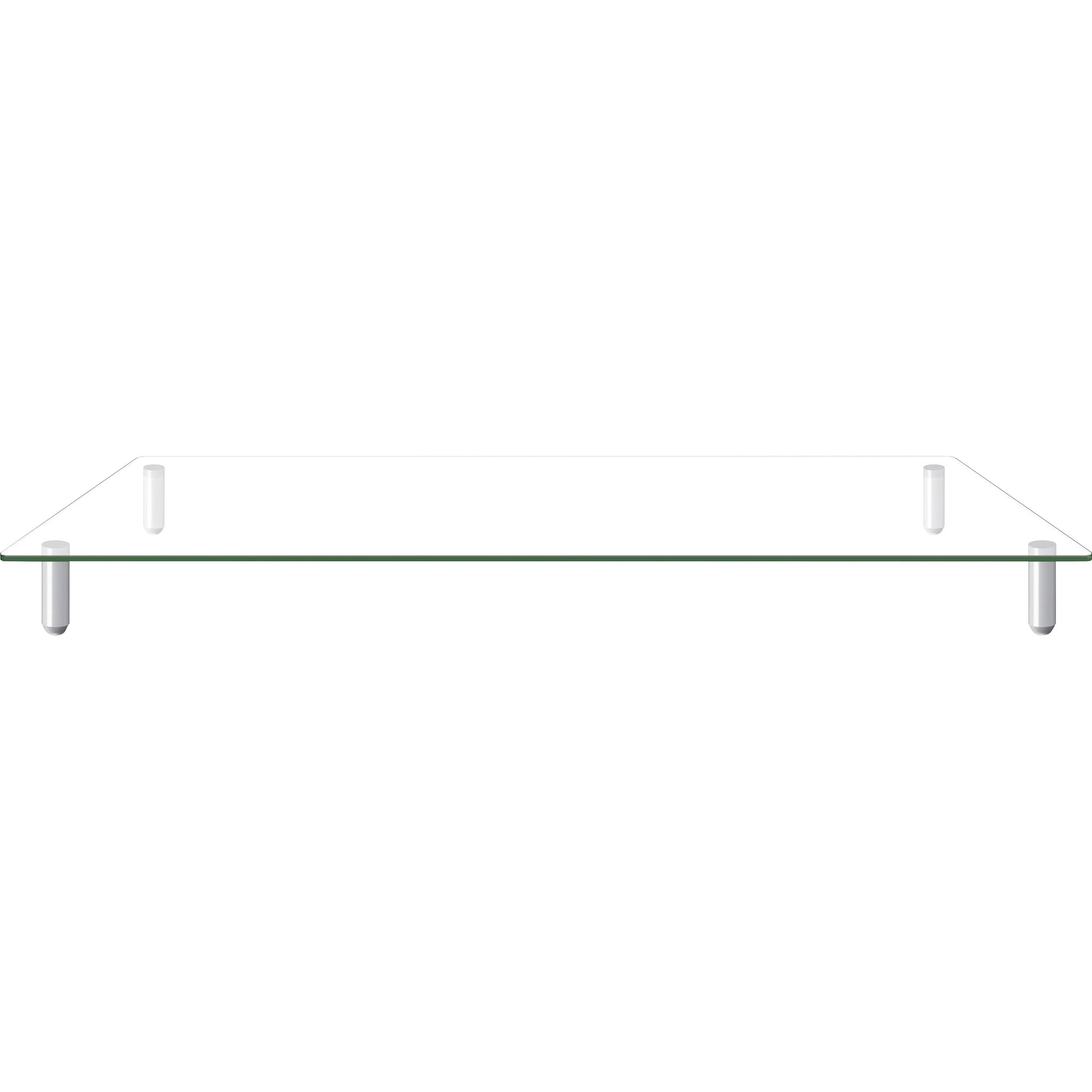 60 lb Load Capacity - 3.25" Height x 39.40" Width x 10.20" Depth - Desktop - Tempered Glass - Clear