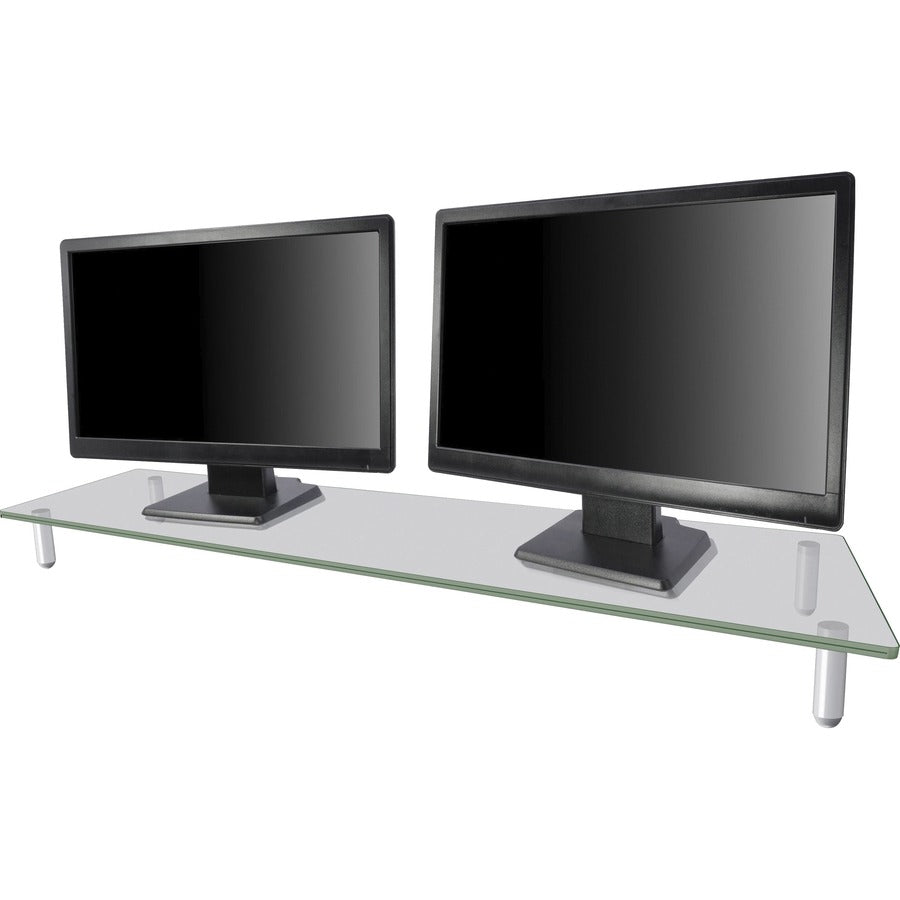 60 lb Load Capacity - 3.25" Height x 39.40" Width x 10.20" Depth - Desktop - Tempered Glass - Clear