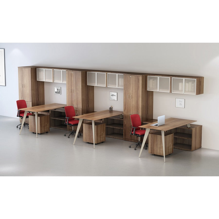 Lorell Relevance Series 2-Drawer File Cabinet - 22.9" Height x 15.8" Width x 19.9" Depth - Total Drawer(s): 2 - Finish: Laminate, Walnut - 1 Each