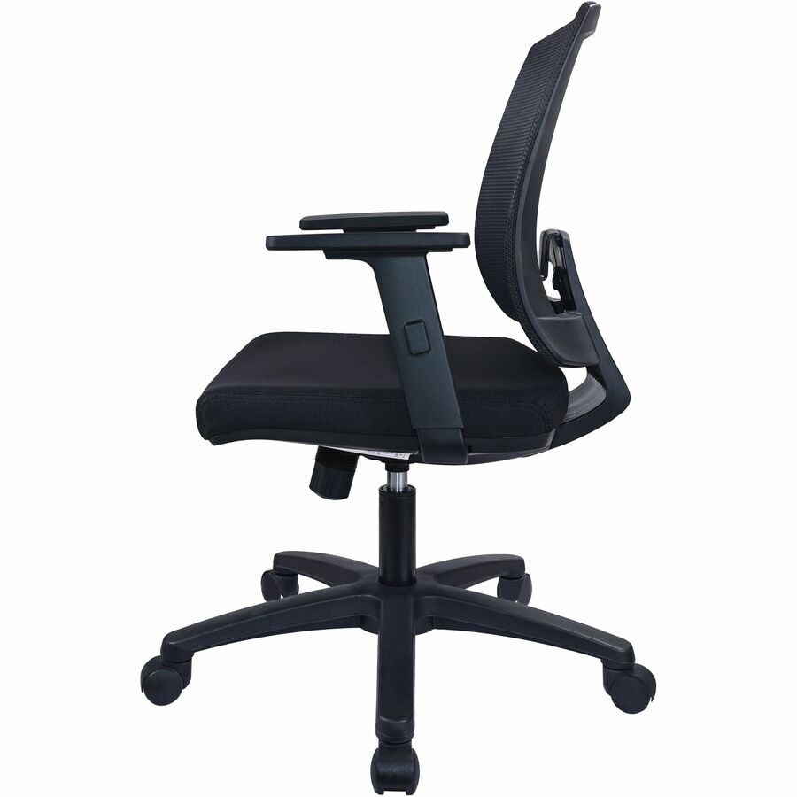 Lorell SOHO Mesh Mid-back Task Chair - Black Seat Color - Fabric Seat Material - Black Back Color - Mesh Back Material - Mid Back - 5-star Base - Armrest - 1 Each