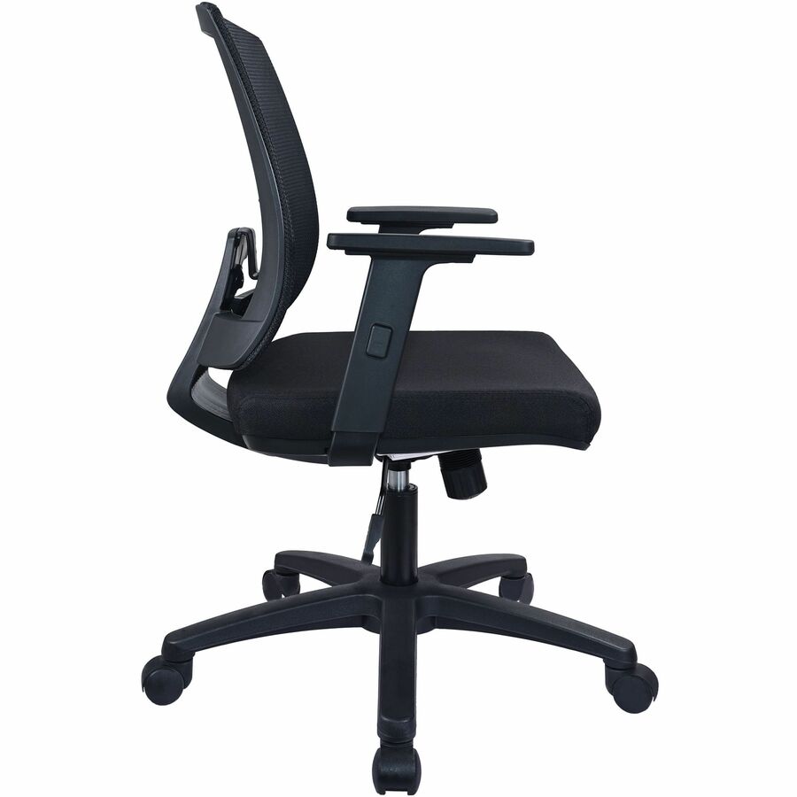 Lorell SOHO Mesh Mid-back Task Chair - Black Seat Color - Fabric Seat Material - Black Back Color - Mesh Back Material - Mid Back - 5-star Base - Armrest - 1 Each