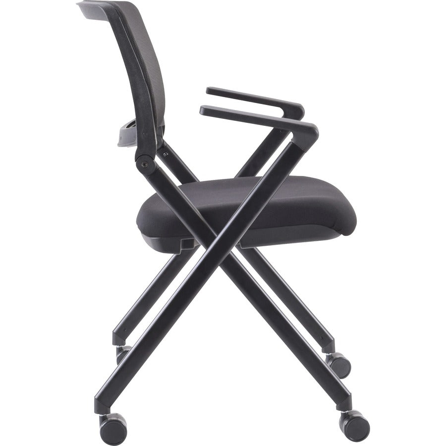 Lorell Mobile Mesh Back Nesting Chairs with Arms