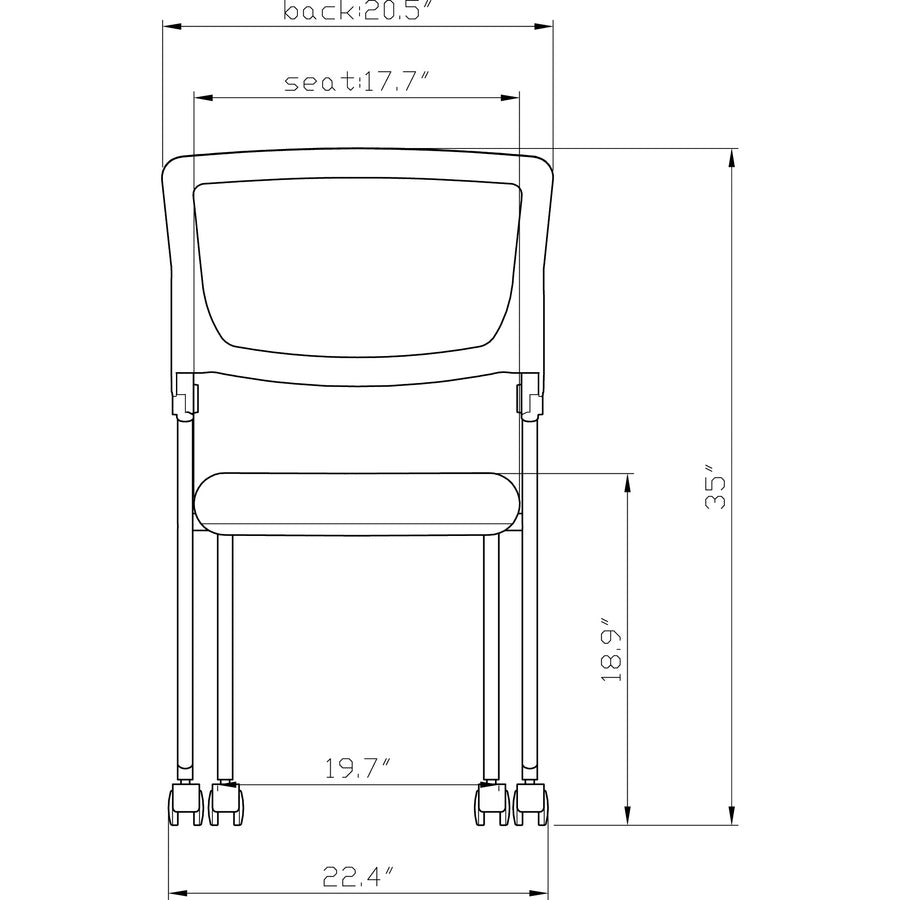 Lorell Mobile Mesh Back Nesting Chairs
