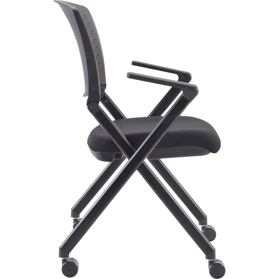 Lorell Upholstered Foldable Nesting Chairs with Arms