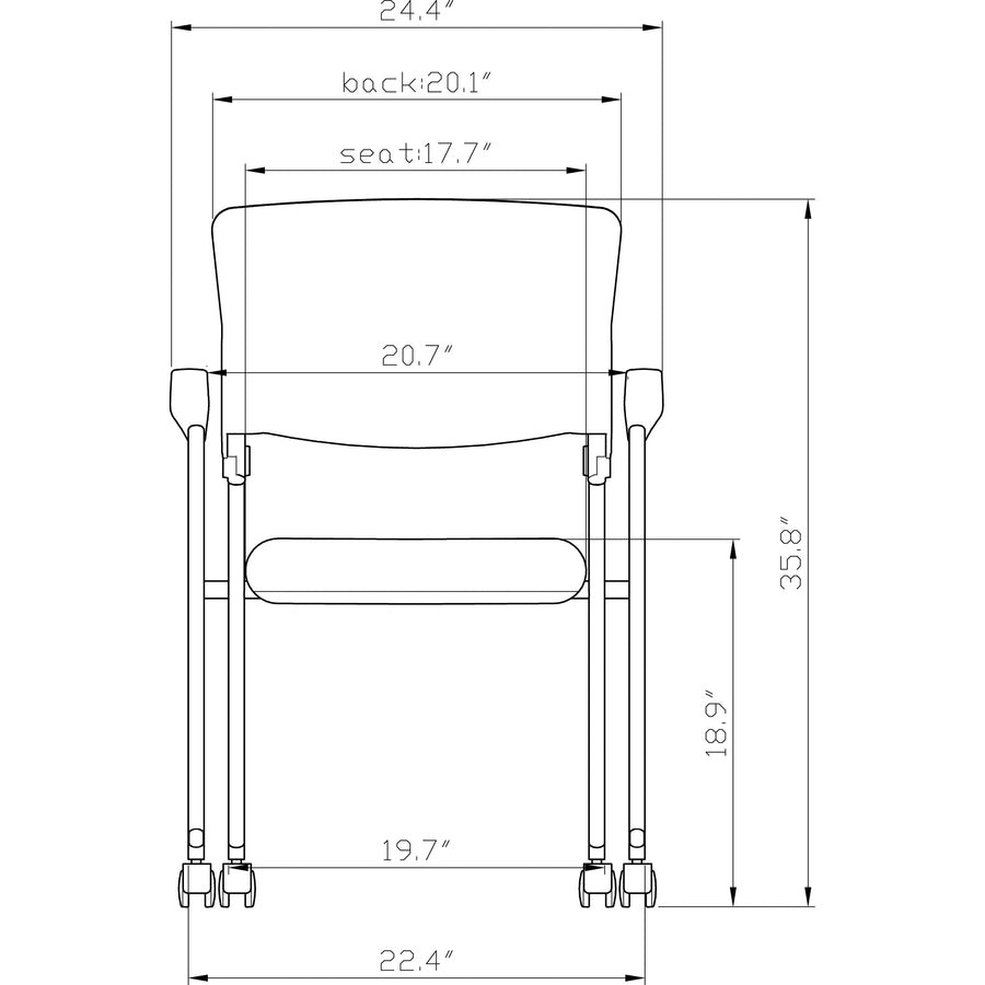 Lorell Upholstered Foldable Nesting Chairs with Arms