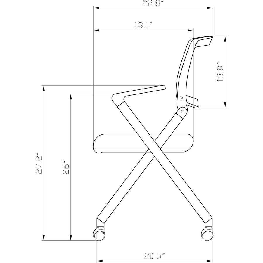 Lorell Upholstered Foldable Nesting Chairs with Arms