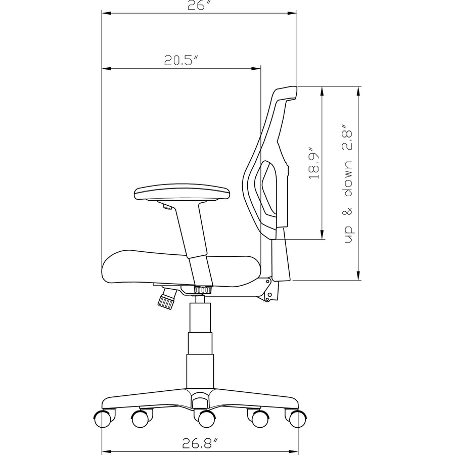 Lorell Conjure Executive Mesh Mid-back Chair