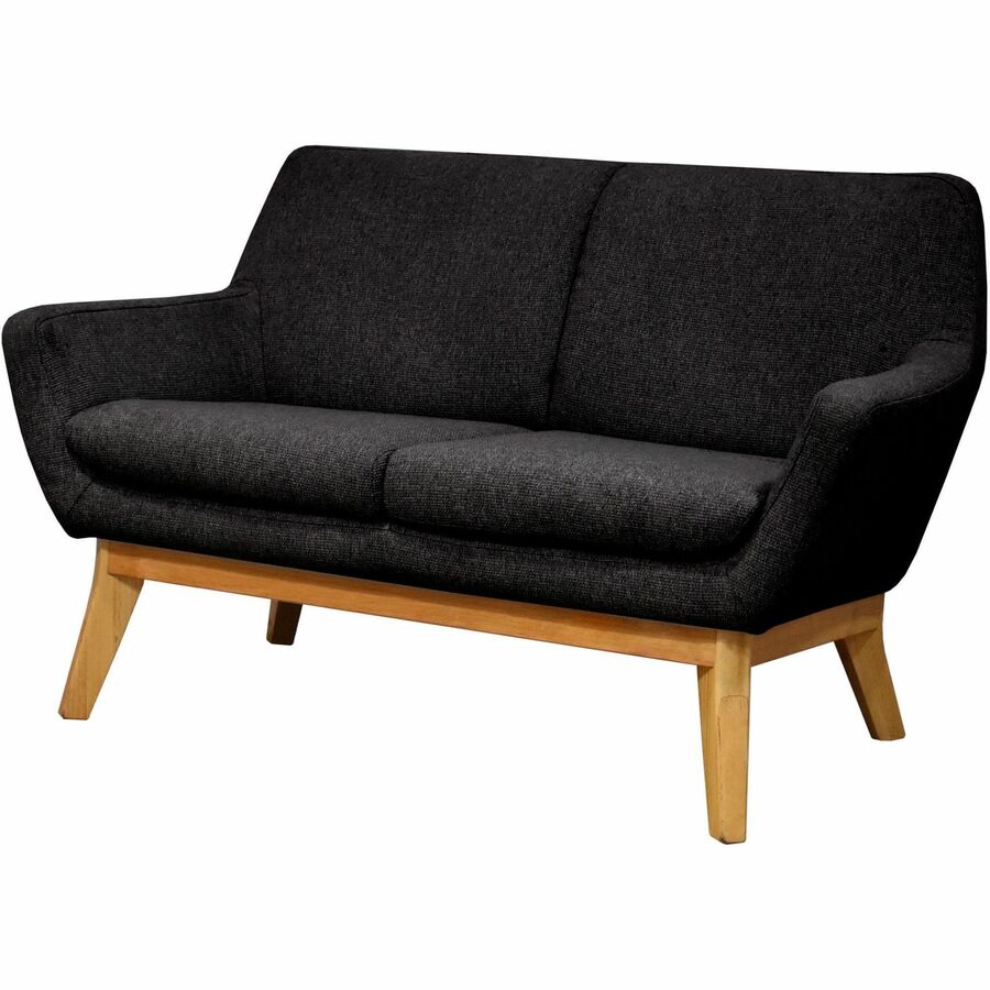 Lorell Quintessence Collection Loveseat - 32.8" Height x 19.8" Width x 53.1" Length - Finish: Black - 1 Each