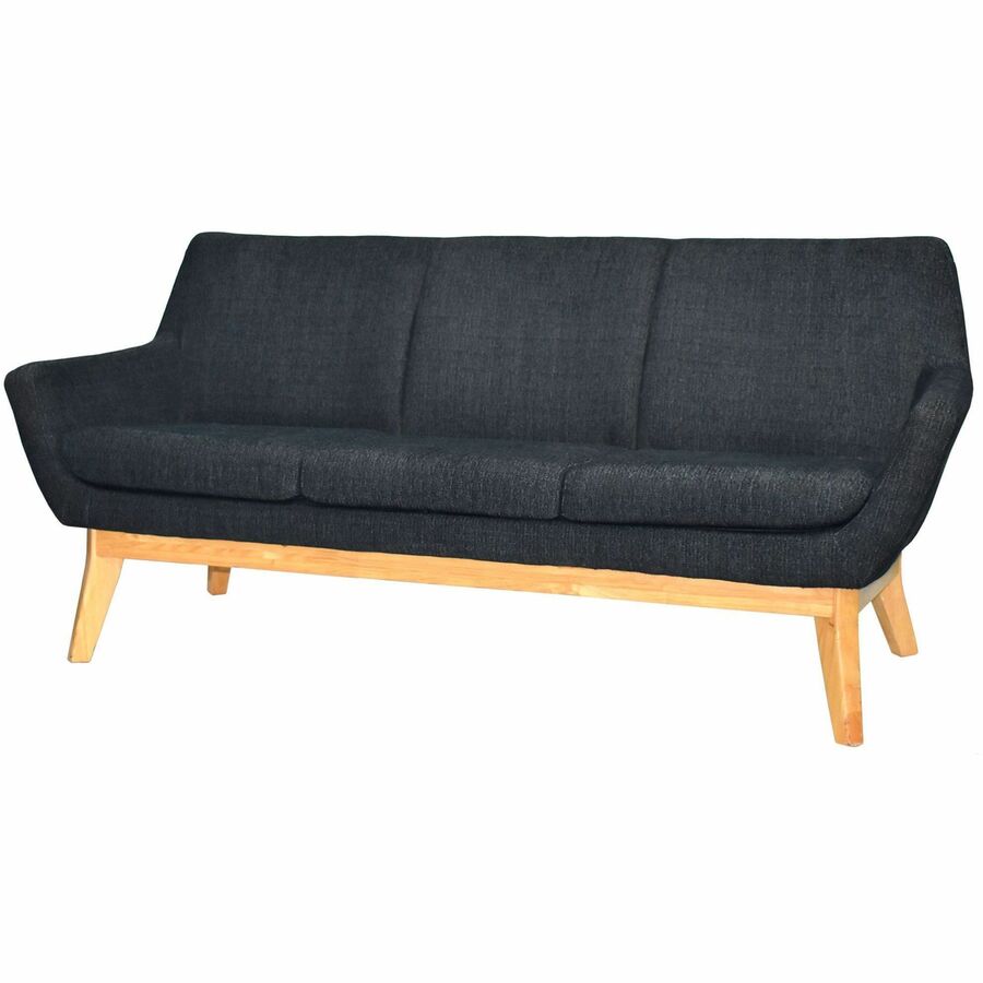 Lorell Quintessence Collection Sofa - 32.8" Height x 73.3" Width x 19.8" Length - Finish: Black - 1 Each