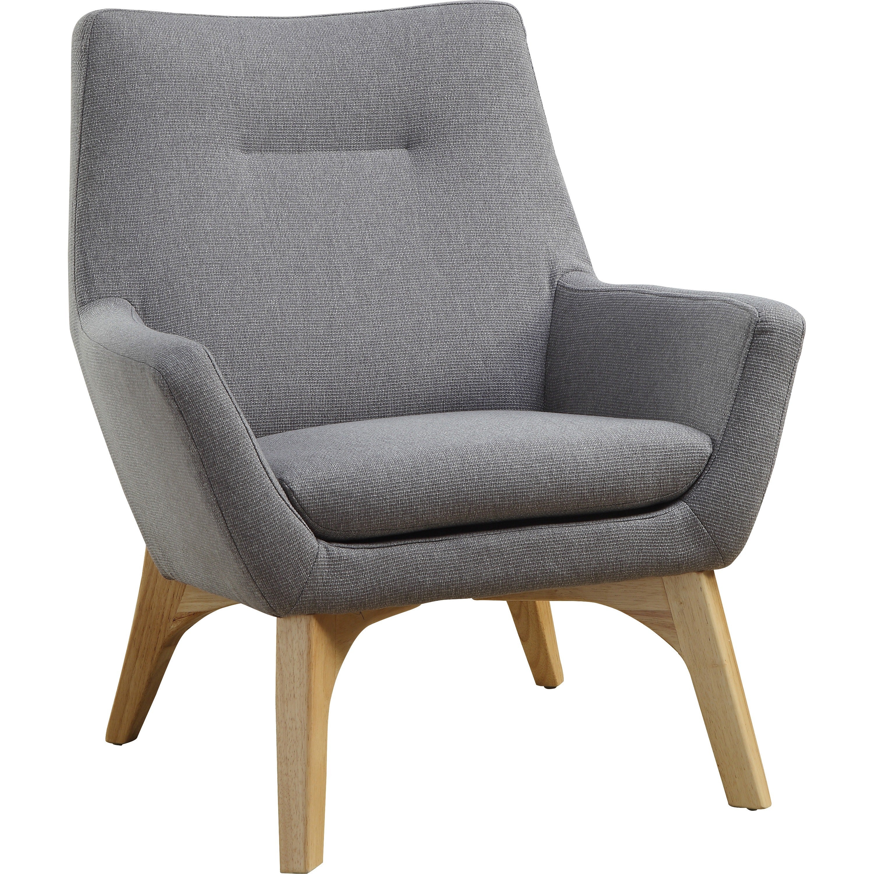 Lorell Quintessence Collection Upholstered Chair - Gray Seat Color - Gray Back Color - Low Back - Four-legged Base - 1 Each
