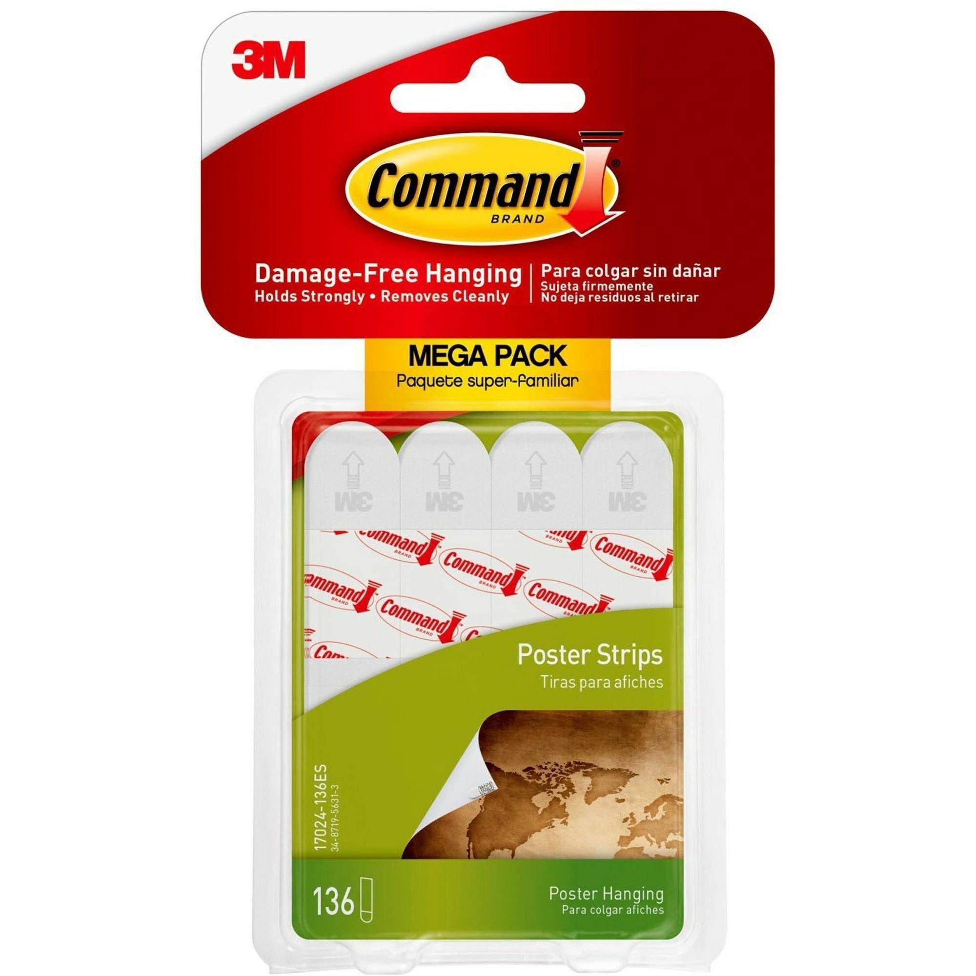 1.81" Length x 0.63" Width - White - 136 / Pack