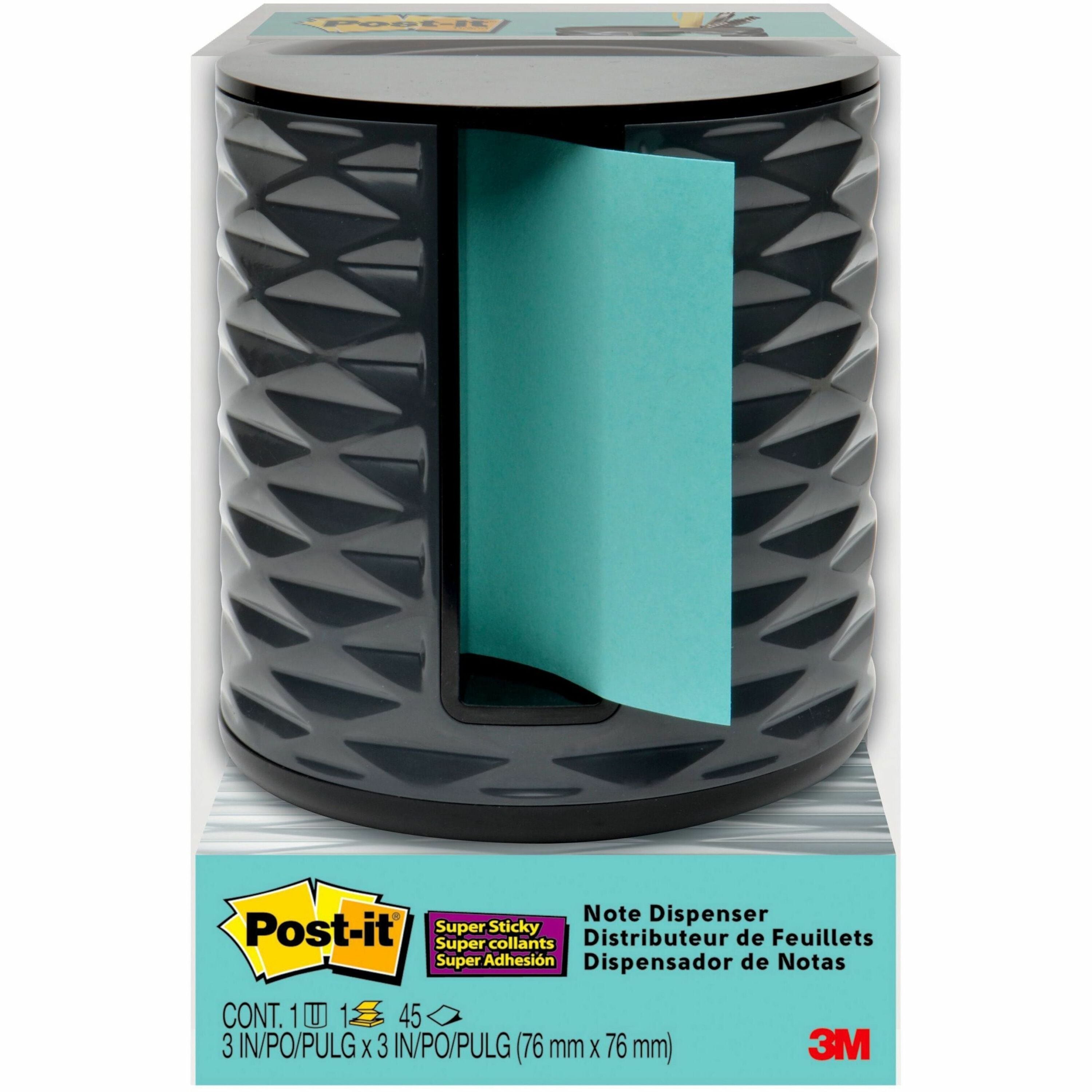Post-it&reg; Note Dispenser - 3" x 3" Note - Black