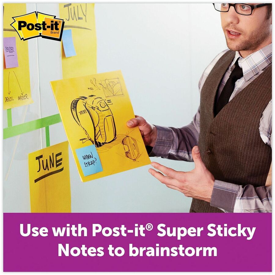 Post-it&reg; Super Sticky Big Notes - 30 x Green - 11" Flag/Note Width x 11" Flag/Note Length - Square - 30 Sheets per Pad - Green - Sticky, Removable - 1 Each
