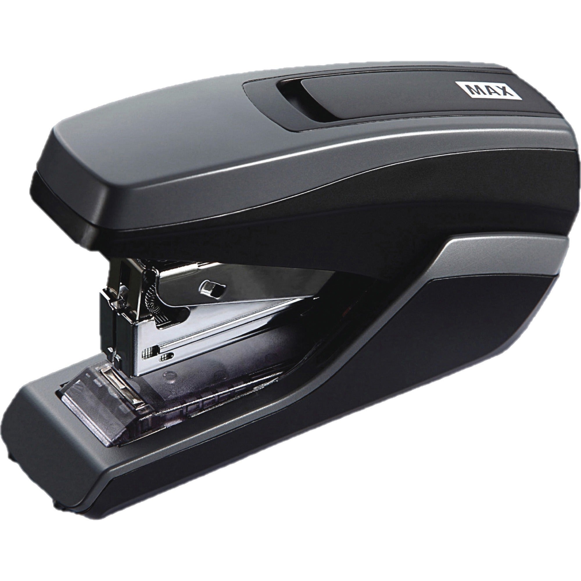 MAX HD-55FL Half-strip Stapler - Staples Upto 35 Sheet of 80g/m² Paper - Holds Upto 100 Staple - Half Strip - Staple Size:  - 24/0.24" , - 26/0.24" - 1.34" Throat Depth - Gray, Black - 1 Each