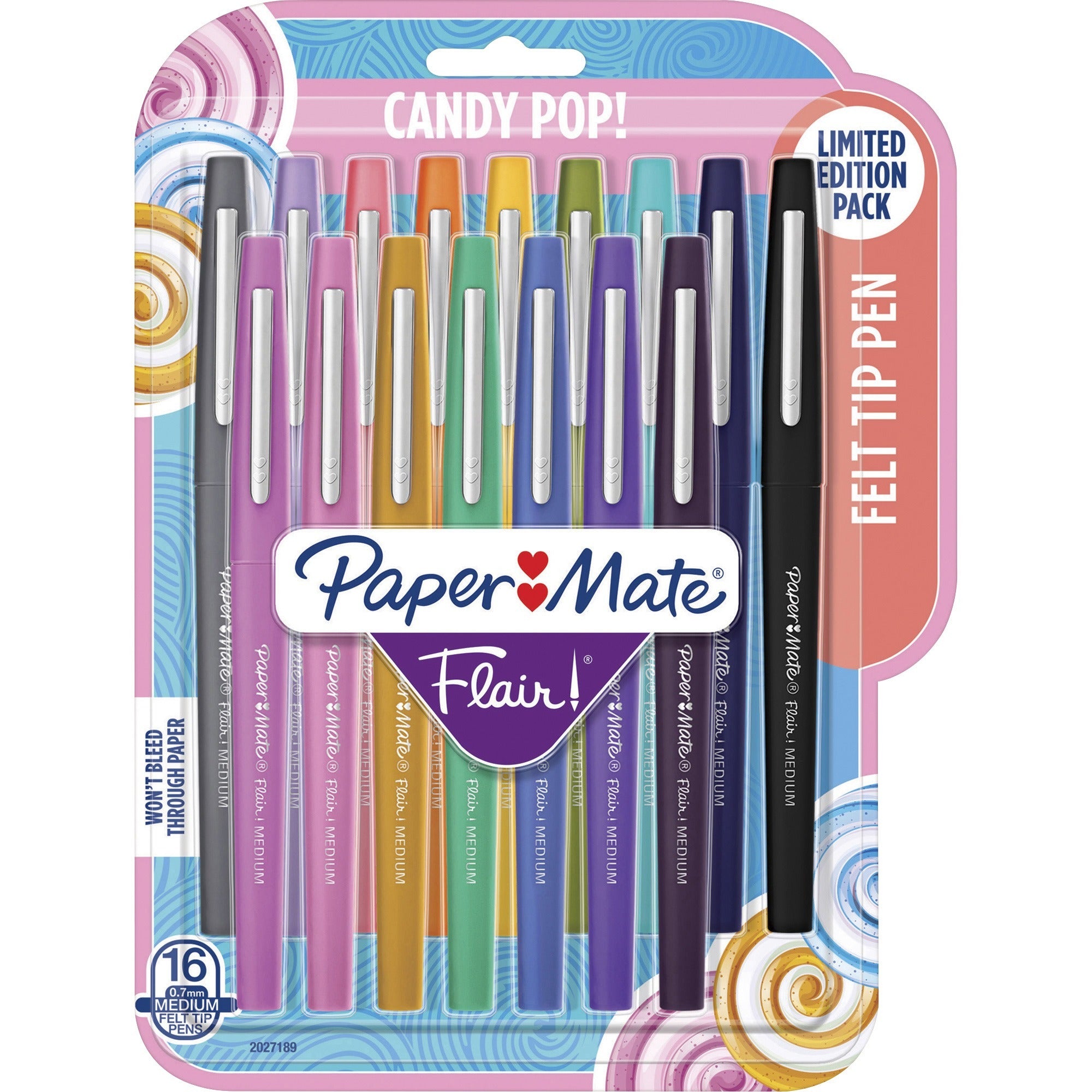 0.7 mm Medium Pen Point - Water Based - Felt Tip - 16 / Pack