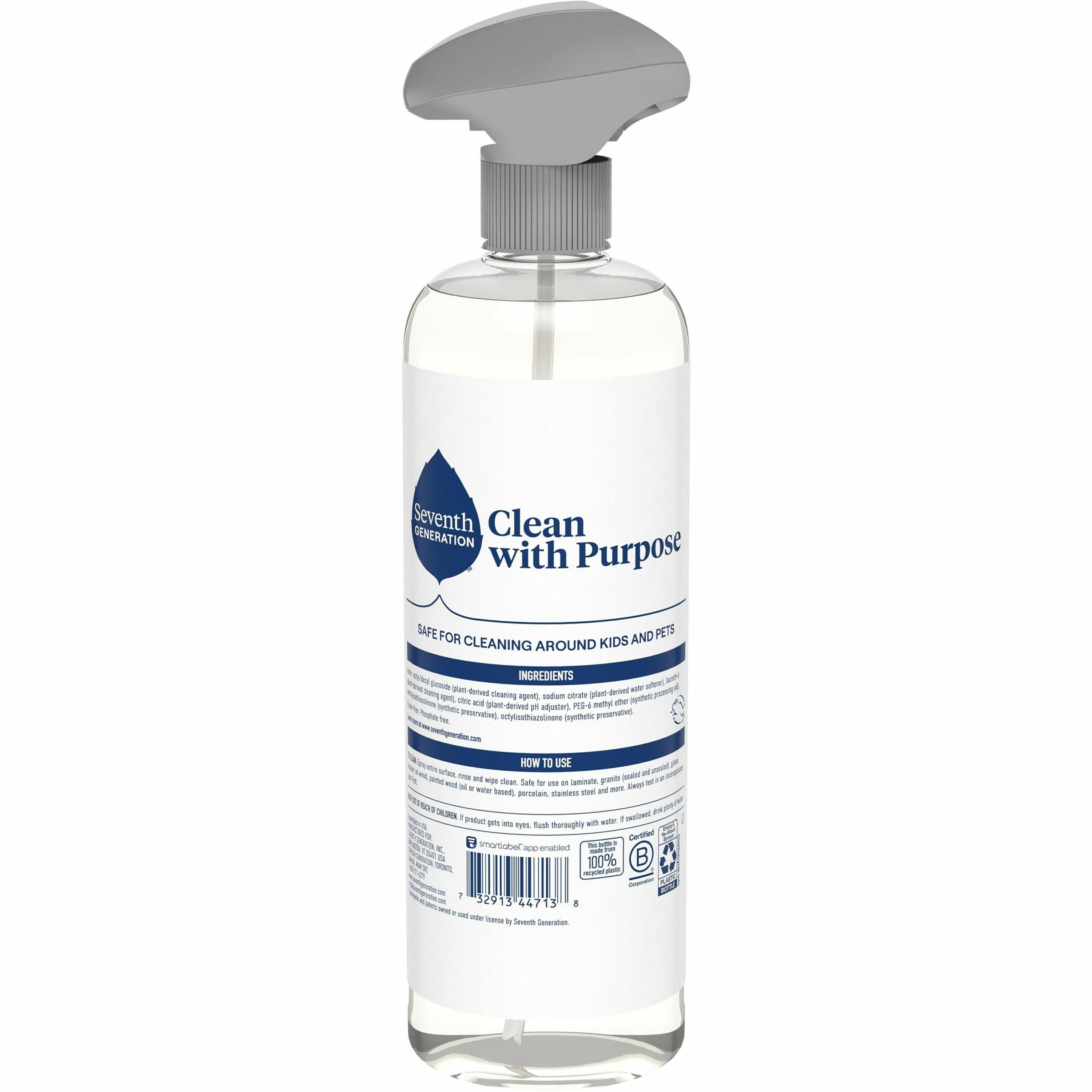 Seventh Generation All Purpose Cleaner - 23 fl oz (0.7 quart) - Fragrance-free, Dye-free, Streak-free, Non-toxic, VOC-free - Clear - 1 Each