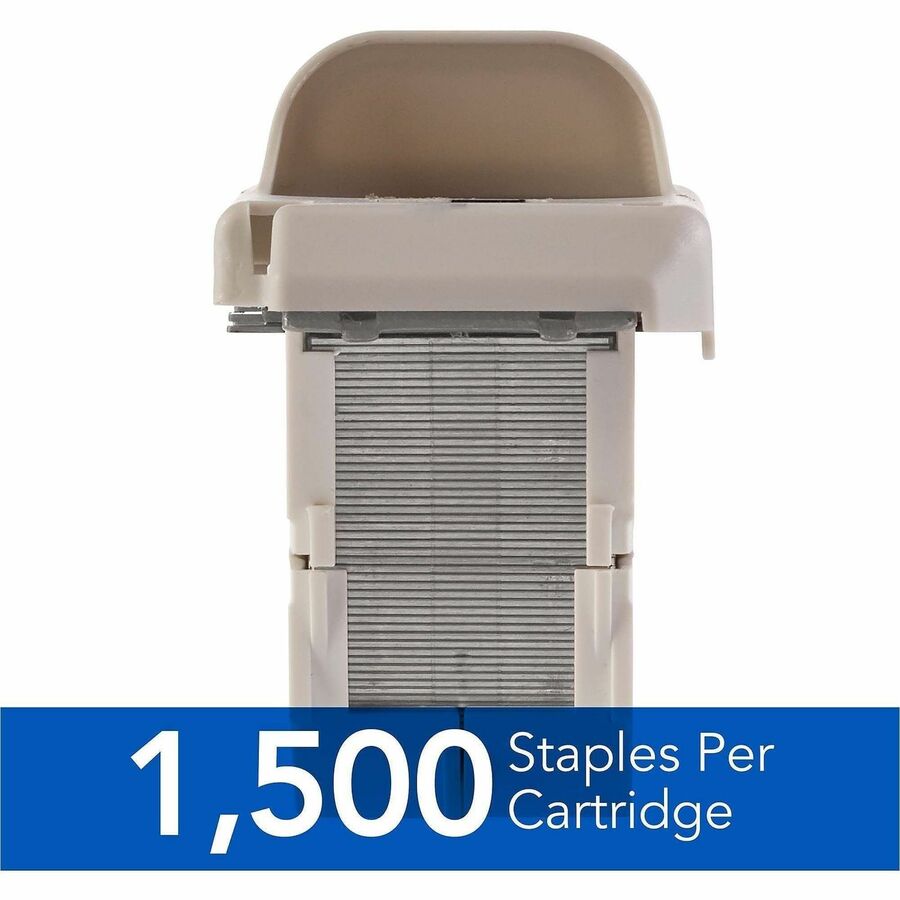 Standard - 1/4" Leg - 1/2" Crown - Holds 25 Sheet(s) - for Paper - Chisel Point, Jam-free - Silver - 1500 Per Cartridge - 1 Each