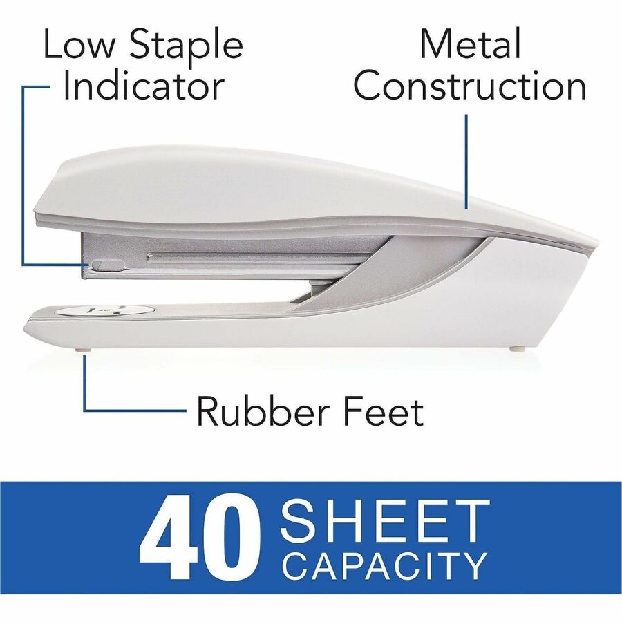 Swingline NeXXt Series Style Desktop Stapler - Staples Upto 40 Sheet - Holds Upto 210 Staple - Full Strip - White - Metal - 1 Each