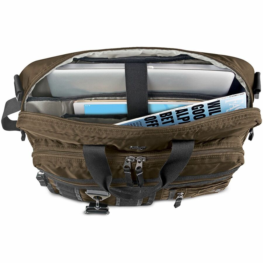 Bump Resistant Interior, Scratch Resistant Interior - Nylon Body - Shoulder Strap - 13.6" Height x 17.3" Width x 3.4" Depth - 1 Each