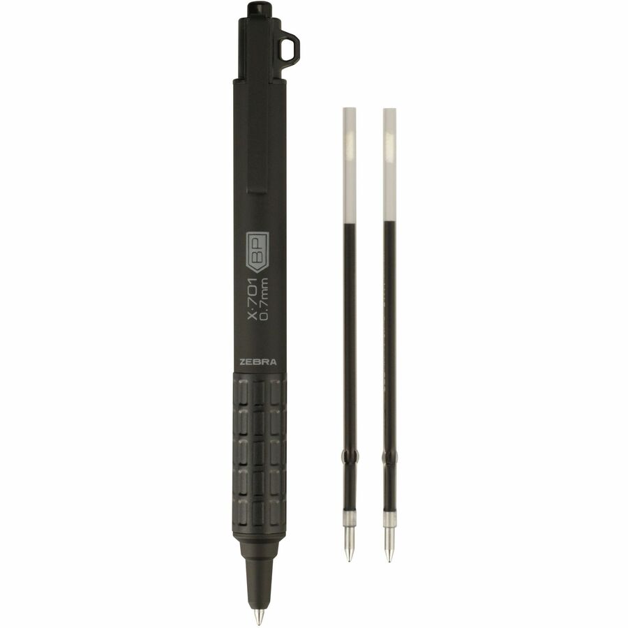 0.7 mm Fine Pen Point - Refillable - Retractable - Stainless Steel Barrel - 1 Each