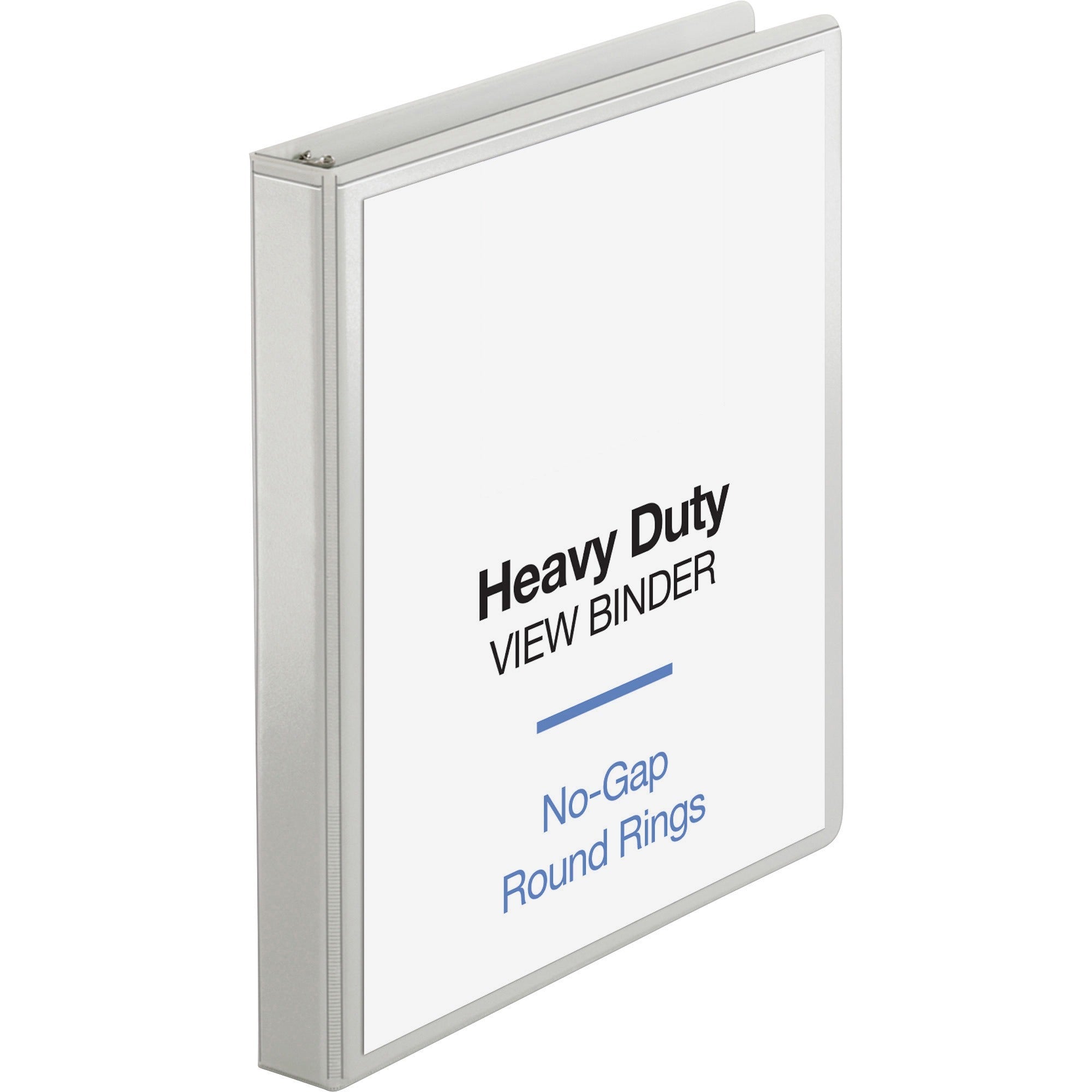 Business Source Heavy-duty View Binder, 1" Capacity, Letter Size (8.5" x 11"), 225 Sheet Capacity, 2 Internal Pockets, White, Polypropylene-Covered Chipboard, 1 Each