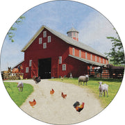 Flagship Carpets Barn Animals Classroom Rug - Floor Rug - 12 ft Length x 12 ft Width x 0.50" Thickness - Round - Multicolor - Yarn