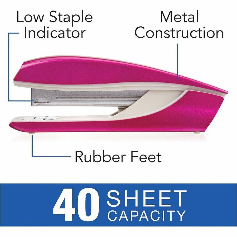 Swingline NeXXt Series WOW Desktop Stapler - Staples Upto 40 Sheet - Pink - Metal - 1 Each