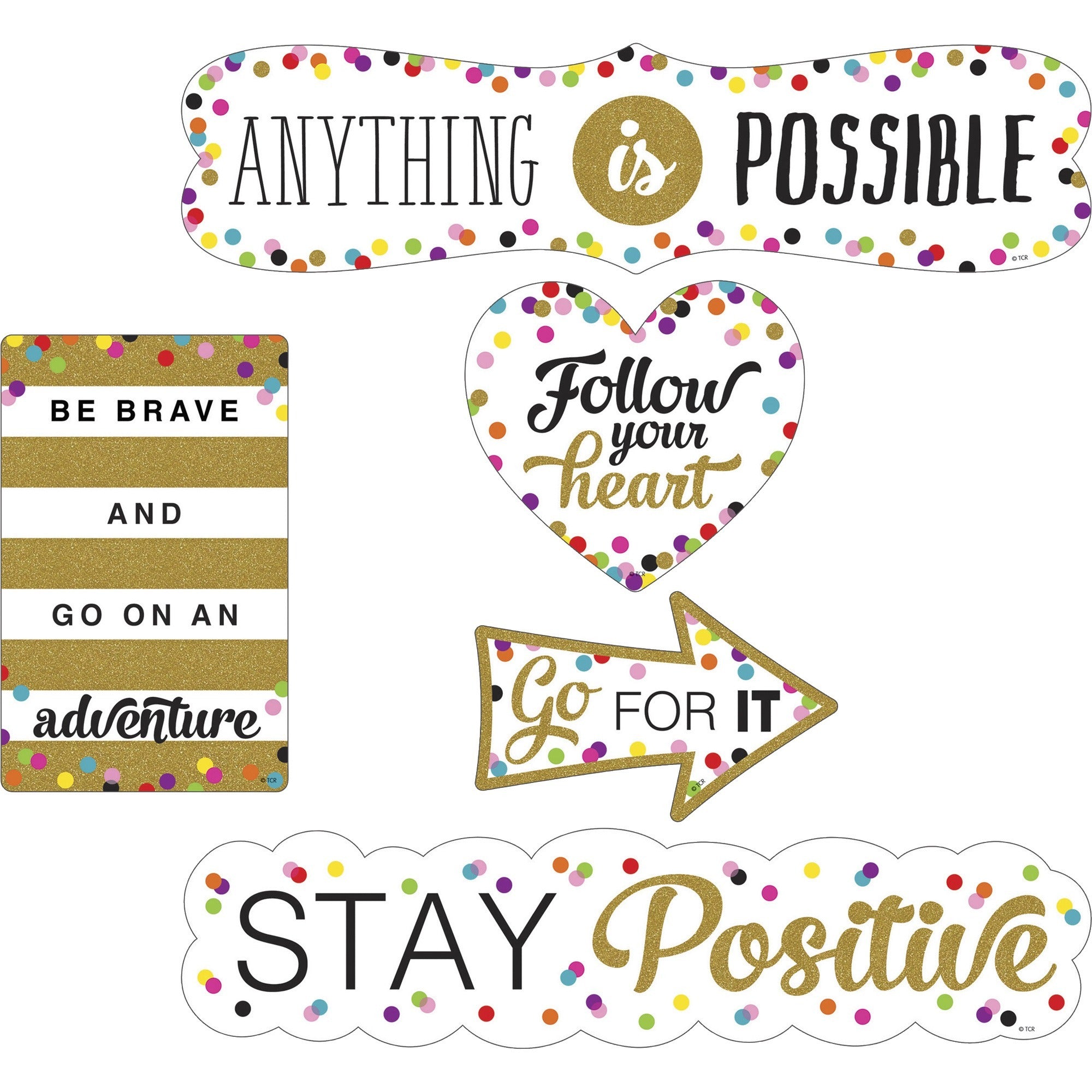 Clingy Thingies®: Confetti Positive Sayings Accents