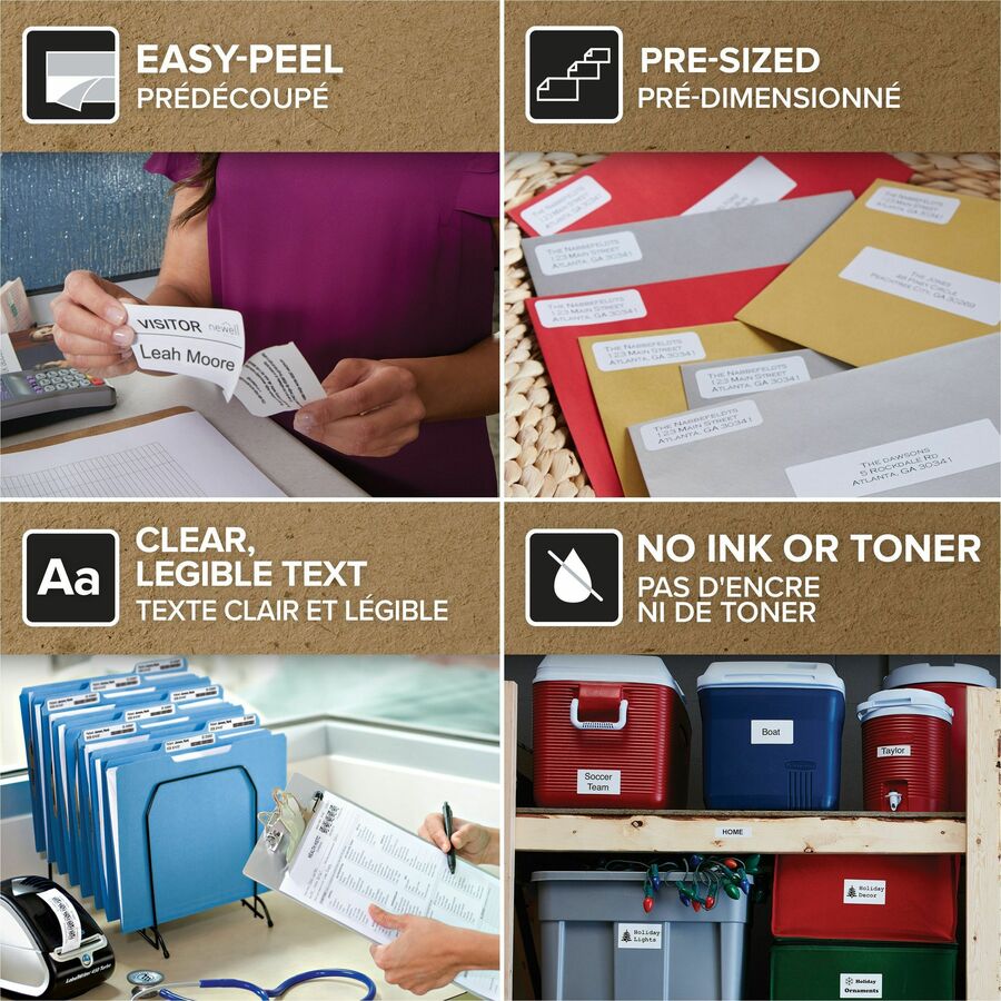 Dymo LabelWriter 4XL Label Printer Label Roll, 6" x 4", Rectangle, Direct Thermal, White Plastic, Water Resistant, 220 Labels per Roll, 1 Pack