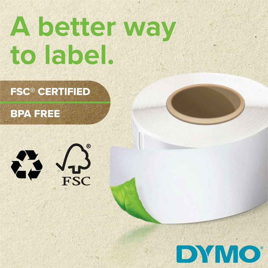 Dymo LabelWriter 4XL Label Printer Label Roll, 6" x 4", Rectangle, Direct Thermal, White Plastic, Water Resistant, 220 Labels per Roll, 1 Pack