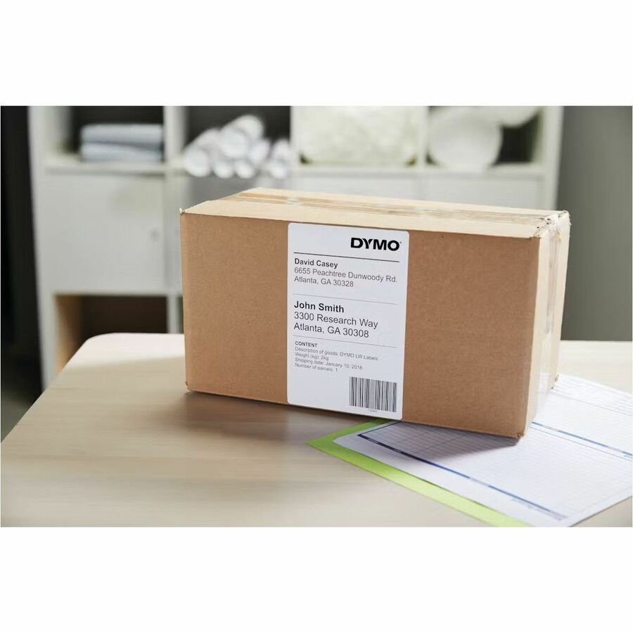 Dymo LabelWriter 4XL Label Printer Label Roll, 6" x 4", Rectangle, Direct Thermal, White Plastic, Water Resistant, 220 Labels per Roll, 1 Pack