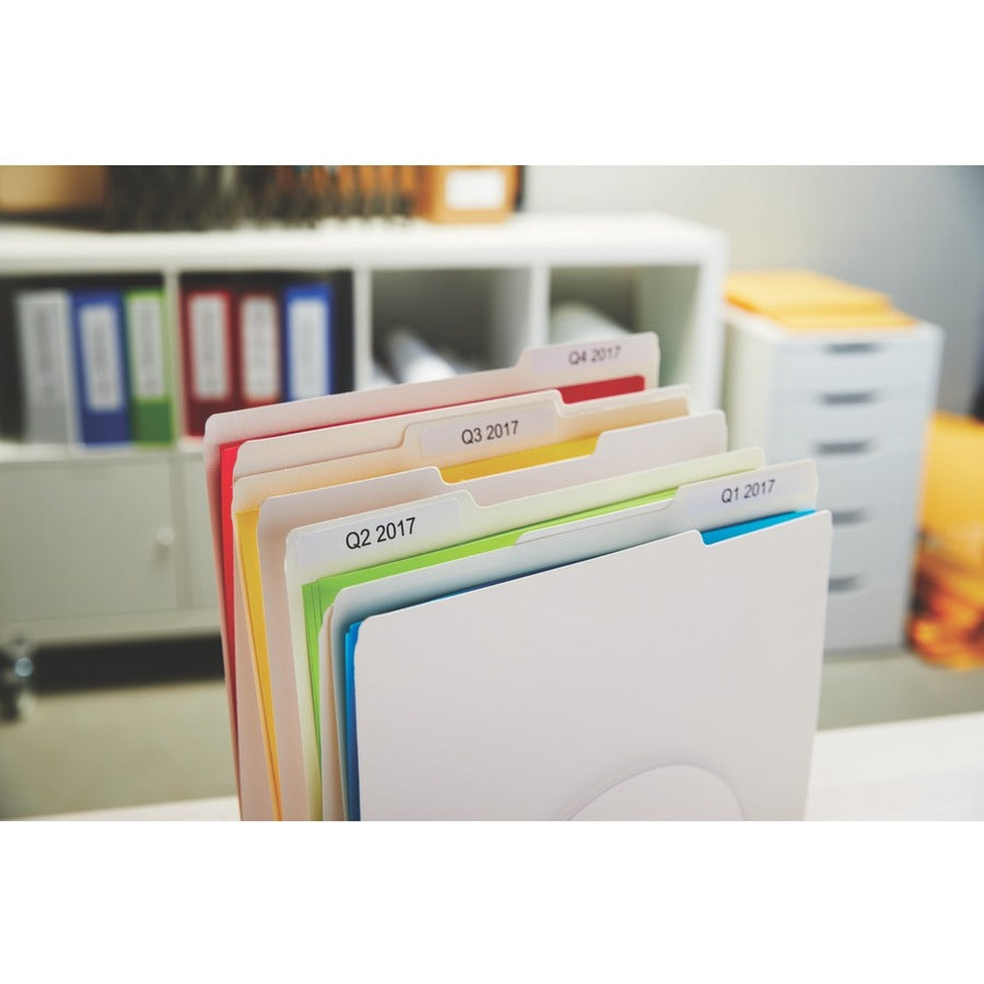 9/16" Height x 3 7/16" Width - Rectangle - White - 130 / Roll - 1 Pack