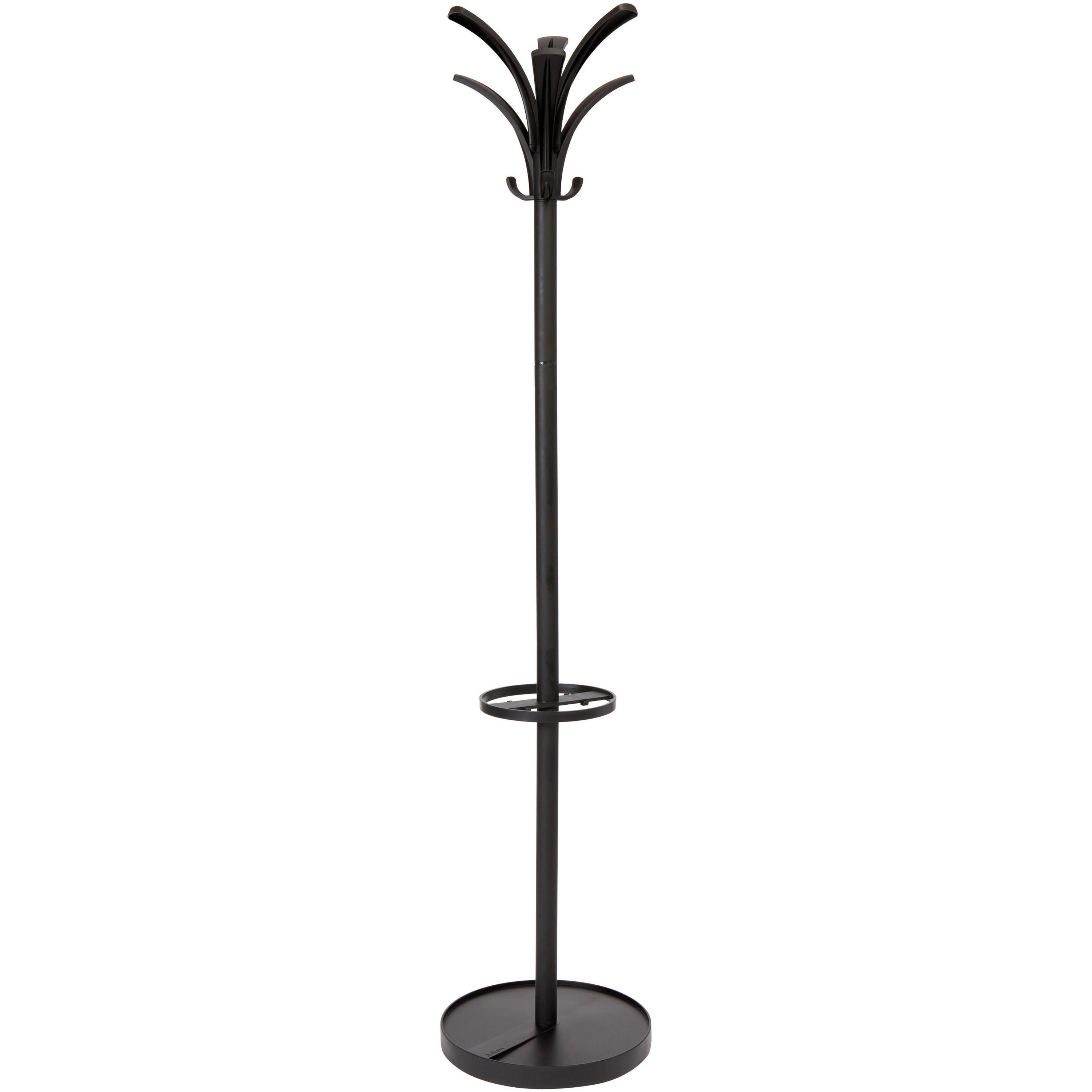 Alba Coat Stand - 66.9" Height x 13.8" Width x 13.8" Length - for Coat - Black - 1 Each