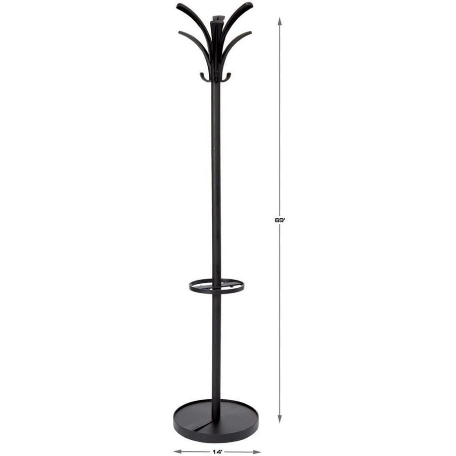 Alba Coat Stand - 66.9" Height x 13.8" Width x 13.8" Length - for Coat - Black - 1 Each