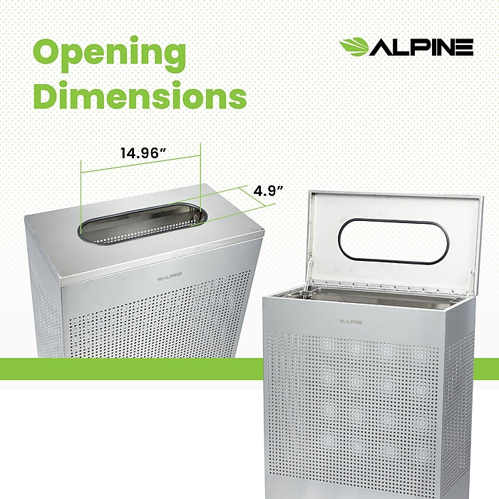 23 Gallon Stainless Steel Square Perforated Decorative Waste Receptacle