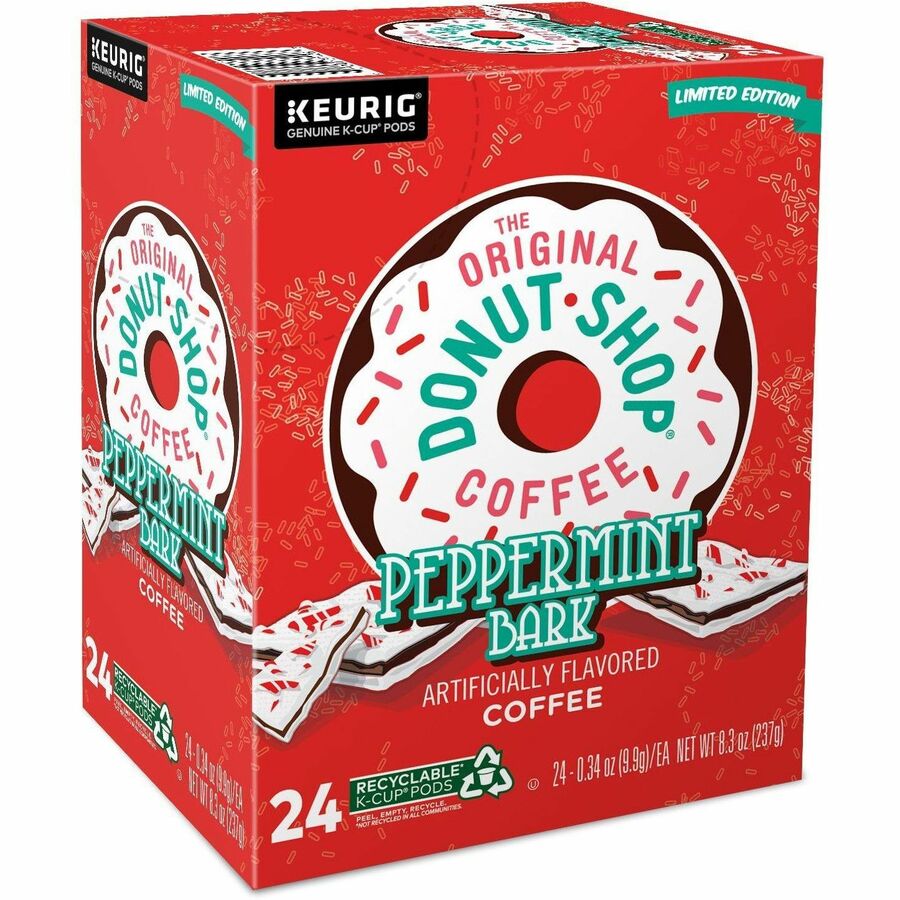 Compatible with K-Cup Brewer - Light - K-Cup, Pod - Peppermint Bark - Kosher - 24 / Box
