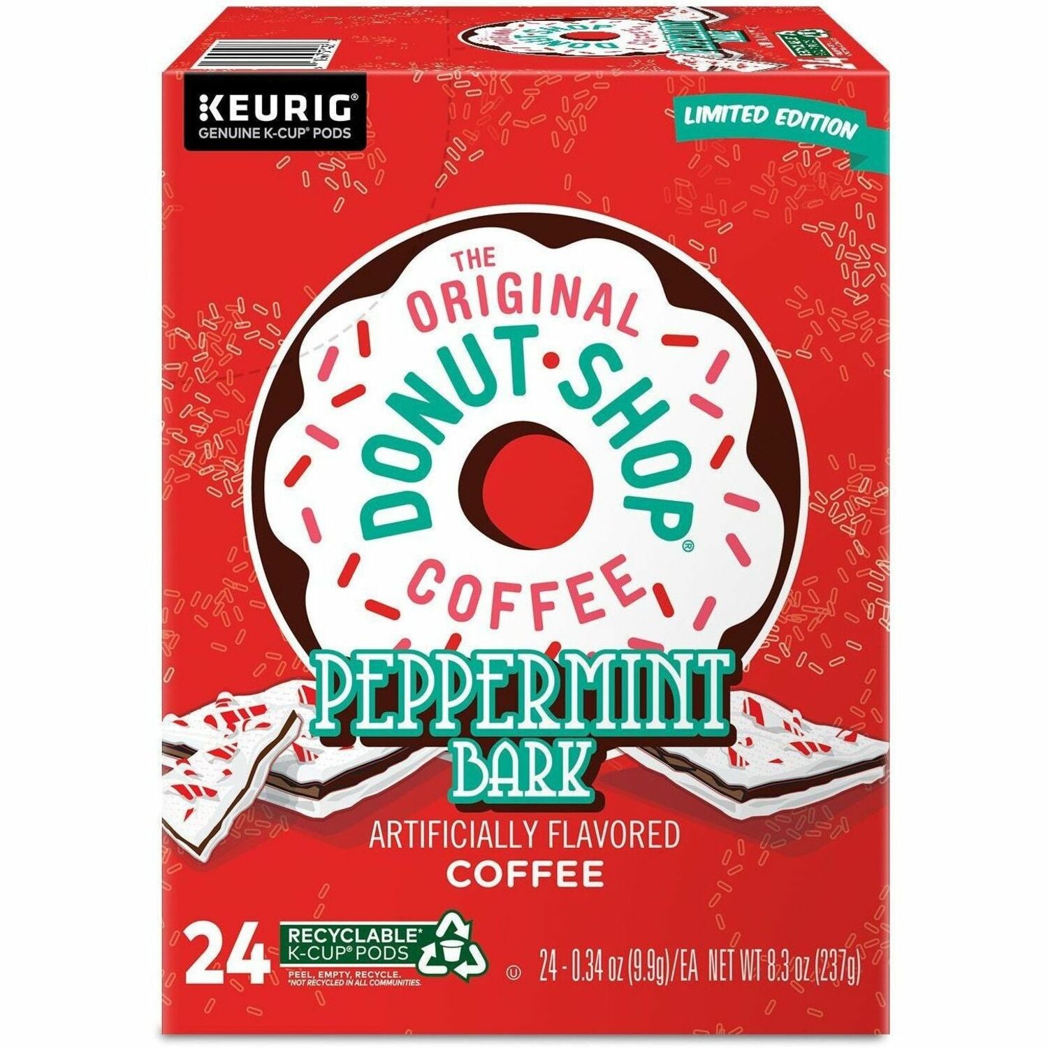 Compatible with K-Cup Brewer - Light - K-Cup, Pod - Peppermint Bark - Kosher - 24 / Box