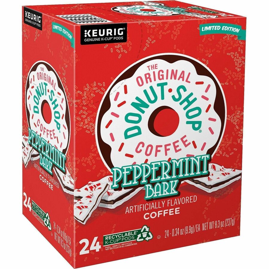 Compatible with K-Cup Brewer - Light - K-Cup, Pod - Peppermint Bark - Kosher - 24 / Box