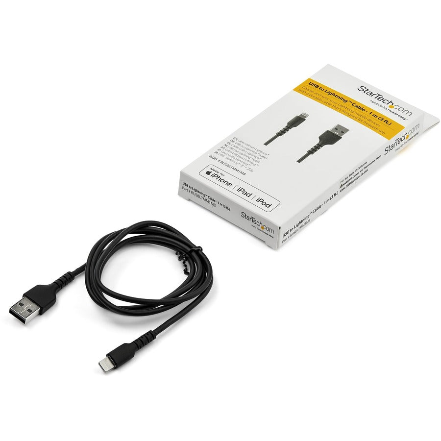 StarTech.com 3.3 ft. (1 m) USB to Lightning Cable - Apple MFi Certified - Black