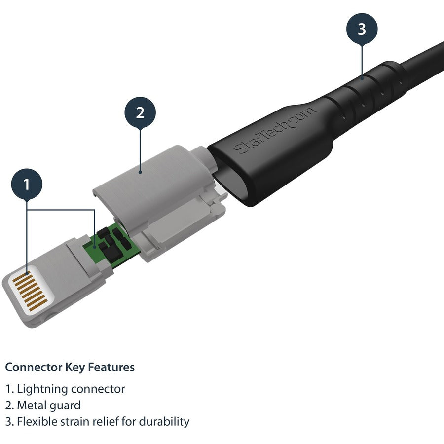 StarTech.com 3.3 ft. (1 m) USB to Lightning Cable - Apple MFi Certified - Black