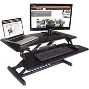 19" Height x 32.50" Width x 18" Depth - Desktop - Wood, Laminate, Steel - Gray, Black - Ergonomic