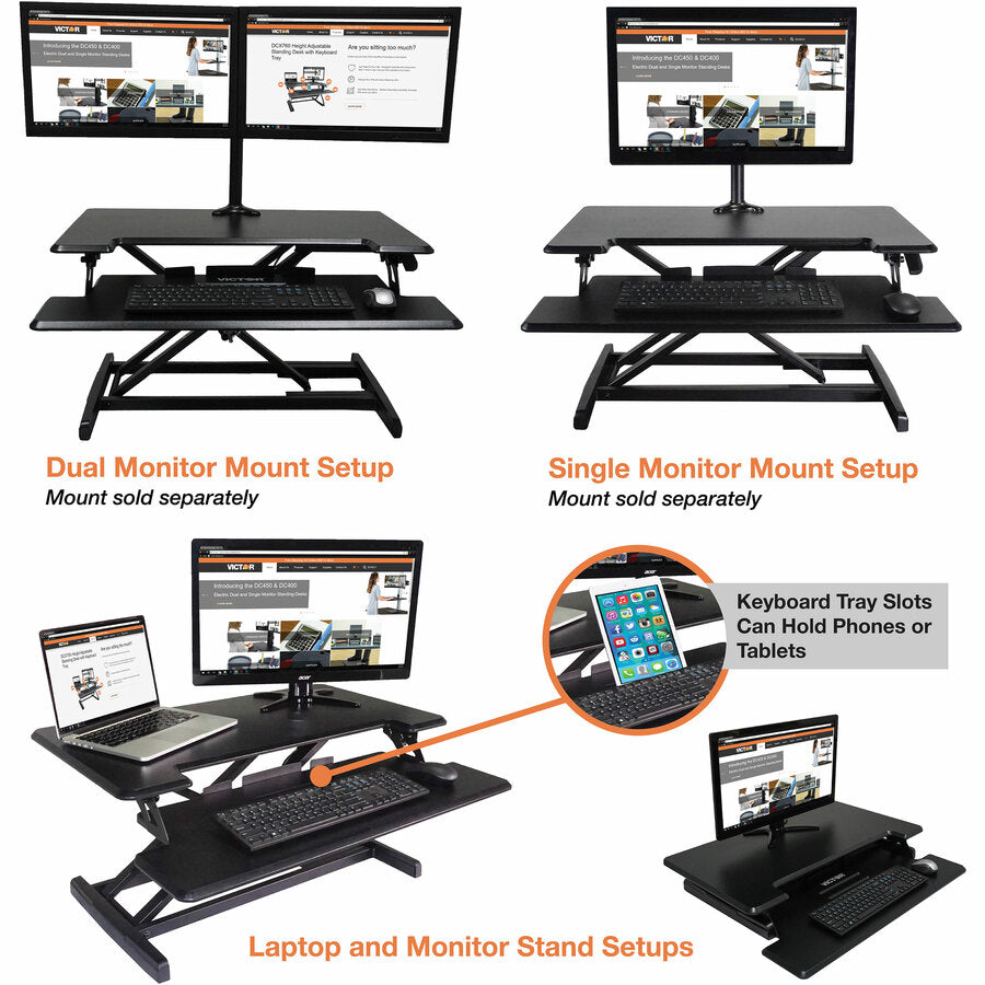 19" Height x 32.50" Width x 18" Depth - Desktop - Wood, Laminate, Steel - Gray, Black - Ergonomic