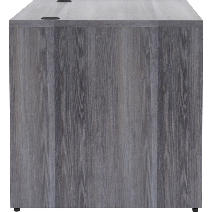 Lorell Essentials Series Rectangular Desk Shell - 29.5" Height x 66" Width x 30" Depth, x 1" Thickness Top - Laminate, Weathered Charcoal Table Top - Grommet - 1 Each