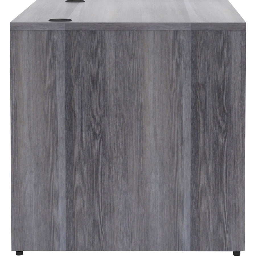 Lorell Essentials Series Rectangular Desk Shell - 29.5" Height x 60" Width x 30" Depth, x 1" Thickness Top - Laminate, Weathered Charcoal Table Top - Grommet, Durable, Modesty Panel, Adjustable Floor Guide - 1 Each